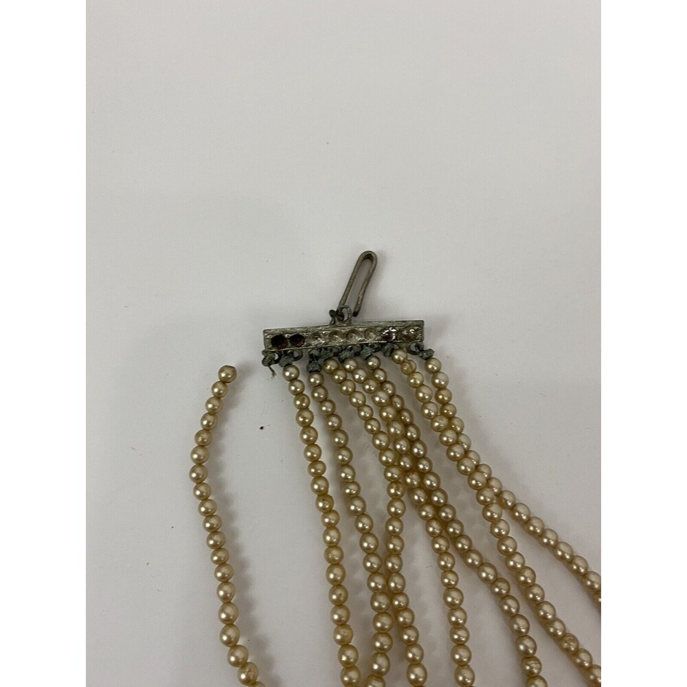 Antique Victorian Layered Pearl Multi Strand Graduated Necklace As Is - Picture 4 of 5